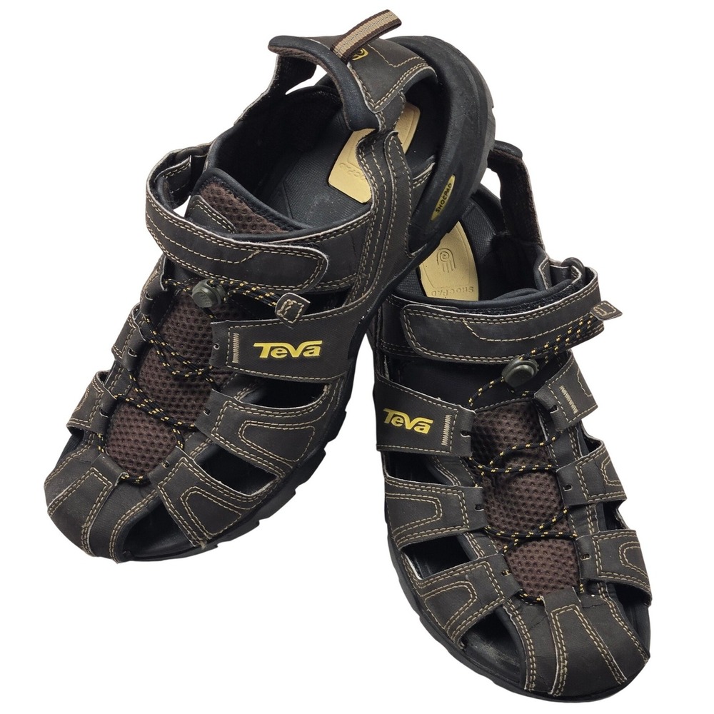 Teva Omnium Fisherman Sandals Mens 11 Brown Fair‎ 1001116 ShocPad Hiking Water